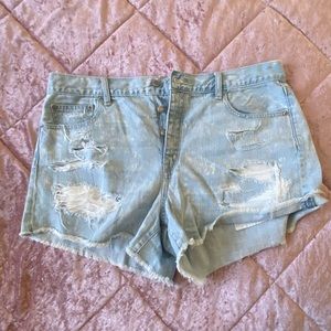 American Eagle distressed denim shorts
